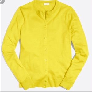 J.Crew Caryn Button-Front Cardigan Neon Yellow
